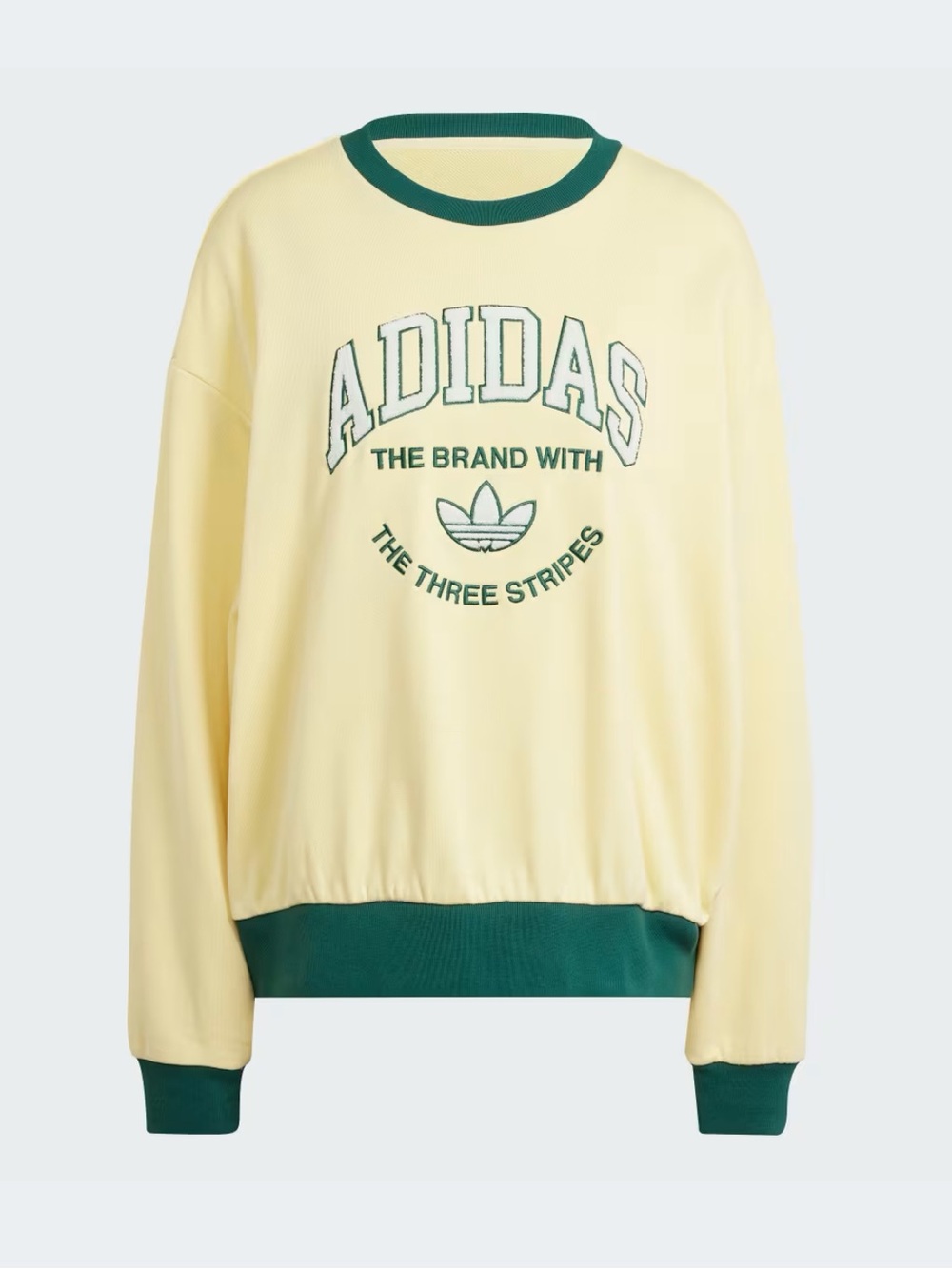 adidas VRCT Yellow Crewneck Sweatshirt with Green Trim